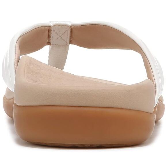 Vionic Tide Melo Toe-Post Sandal, Arch Support Flip Flop Slides, White Metal 9 - Picture 7 of 7